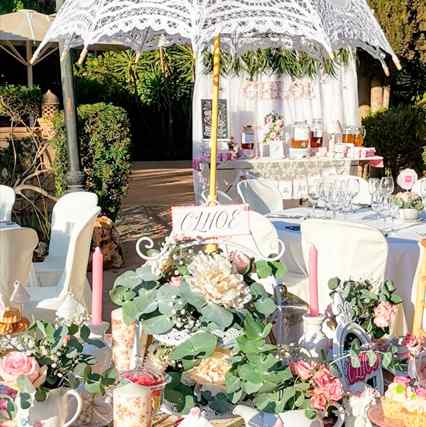 decoración y mesa de dulces personalizados con nombre para comuniones mallorca, deco flores estilo romantico boho-en-mallorca-palma-eventos