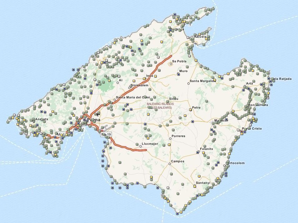 Geocaching Mallorca map